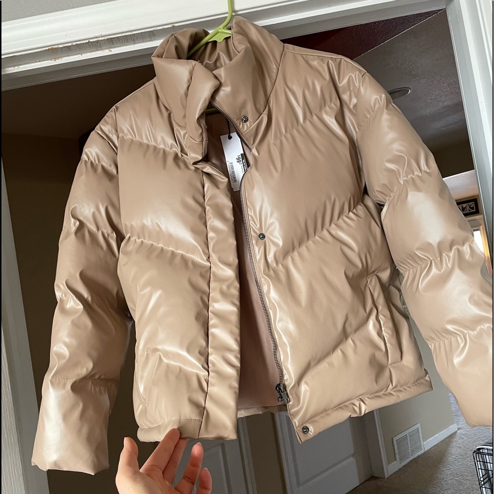 BB Dakota by Steve Madden - Tan Faux Leather Puffer Jacket